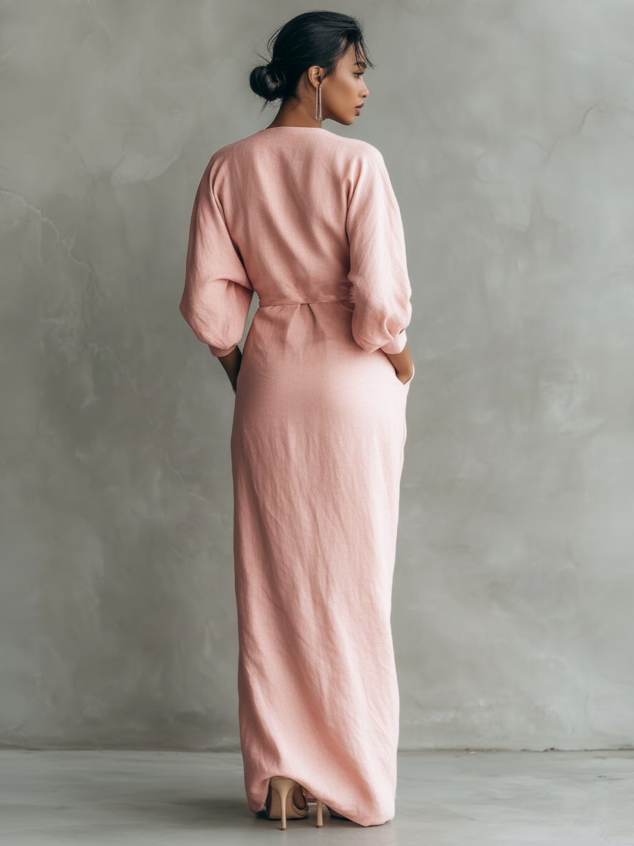 Clara | Elegant Linen Blend Maxi Dress