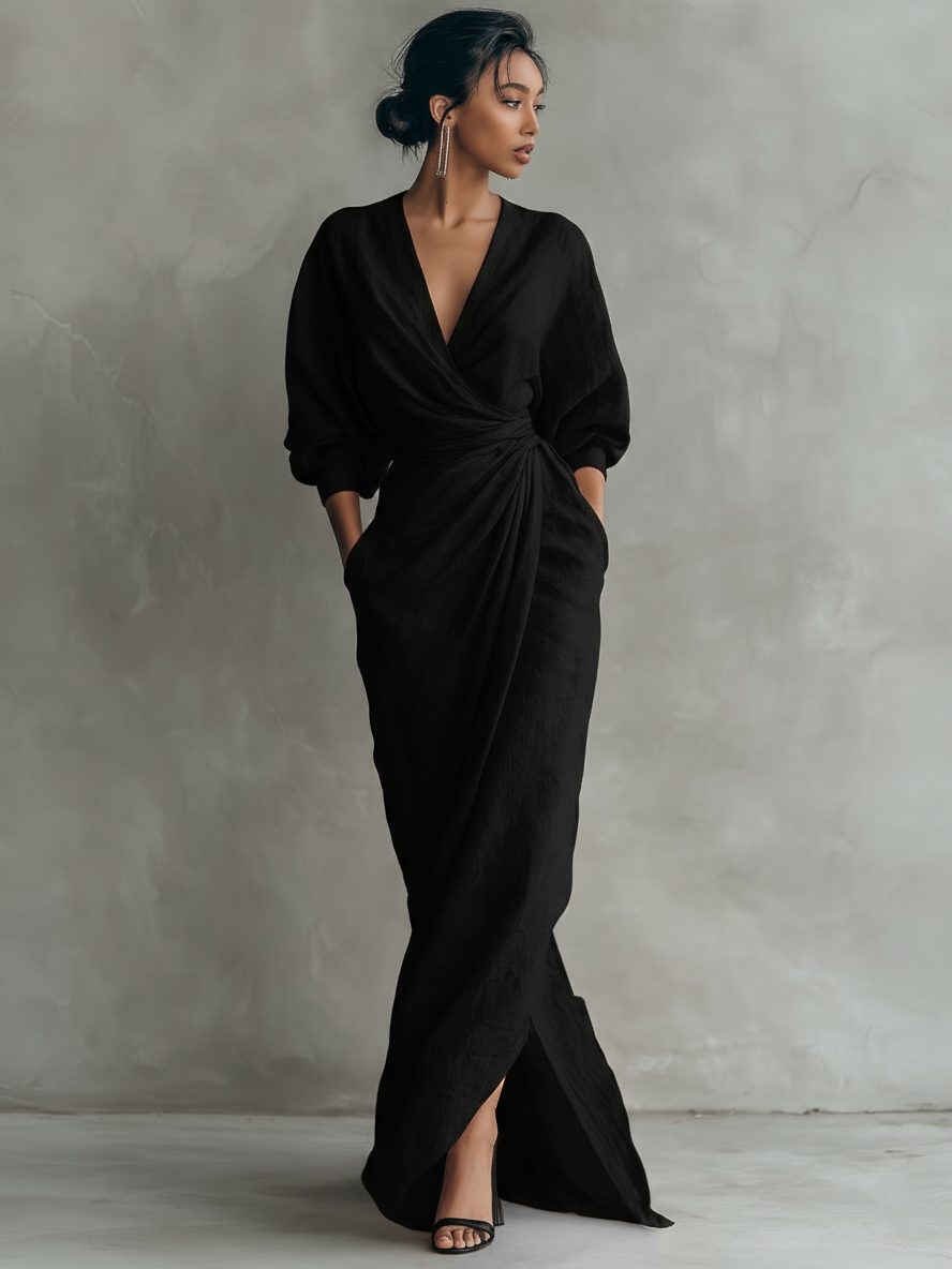 Clara | Elegant Linen Blend Maxi Dress