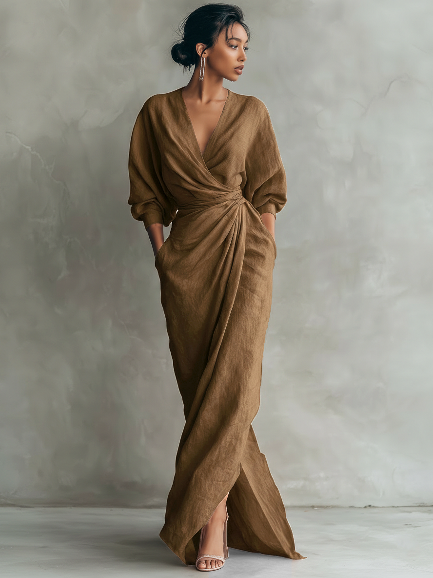 Clara | Elegant Linen Blend Maxi Dress