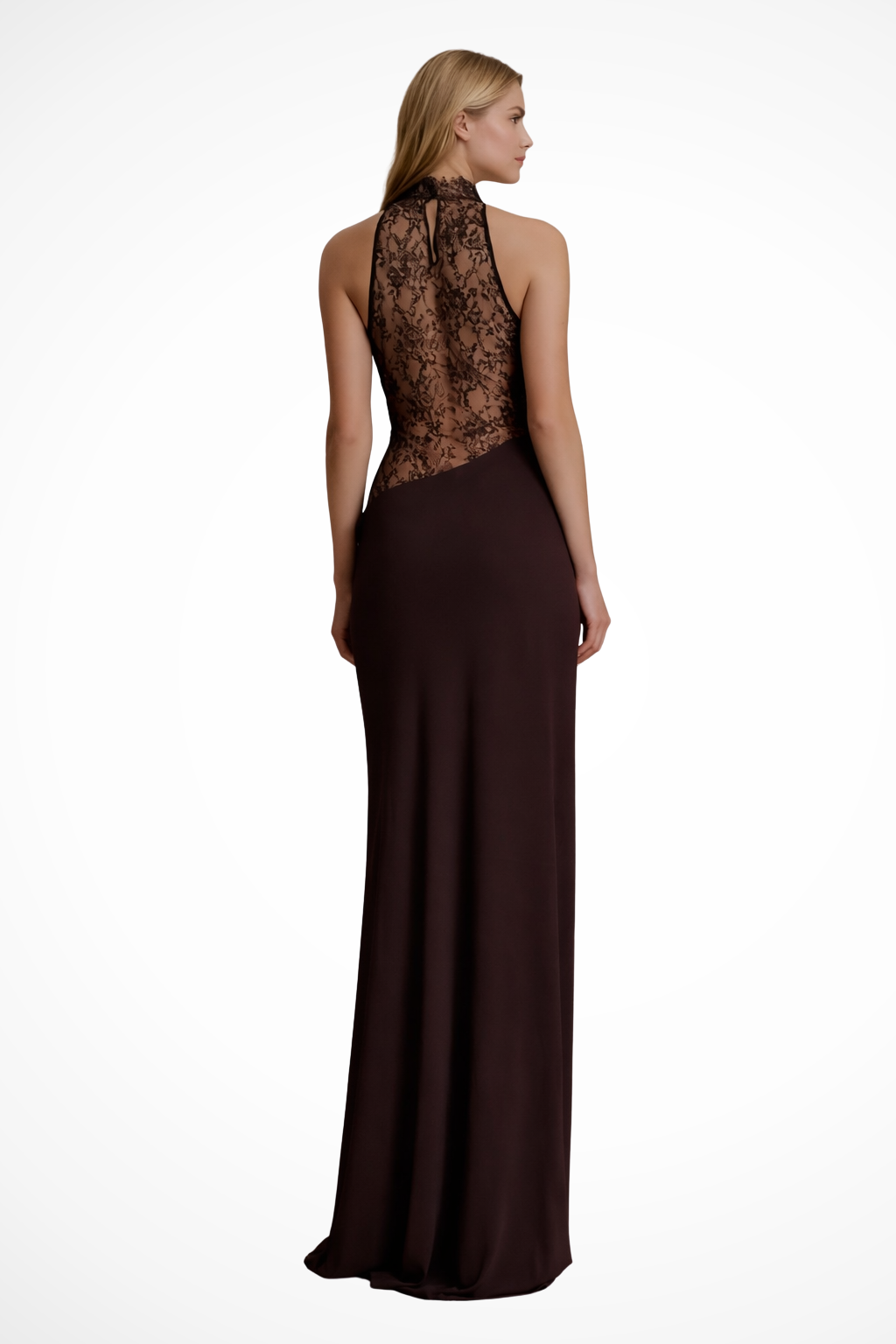 Estelle | Women's Halter Neck Lace Maxi Wedding Guest Dress
