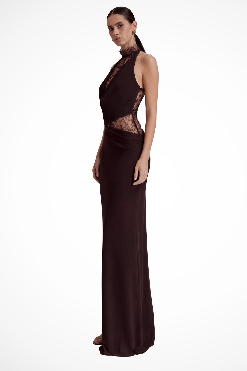 Estelle | Women's Halter Neck Lace Maxi Wedding Guest Dress