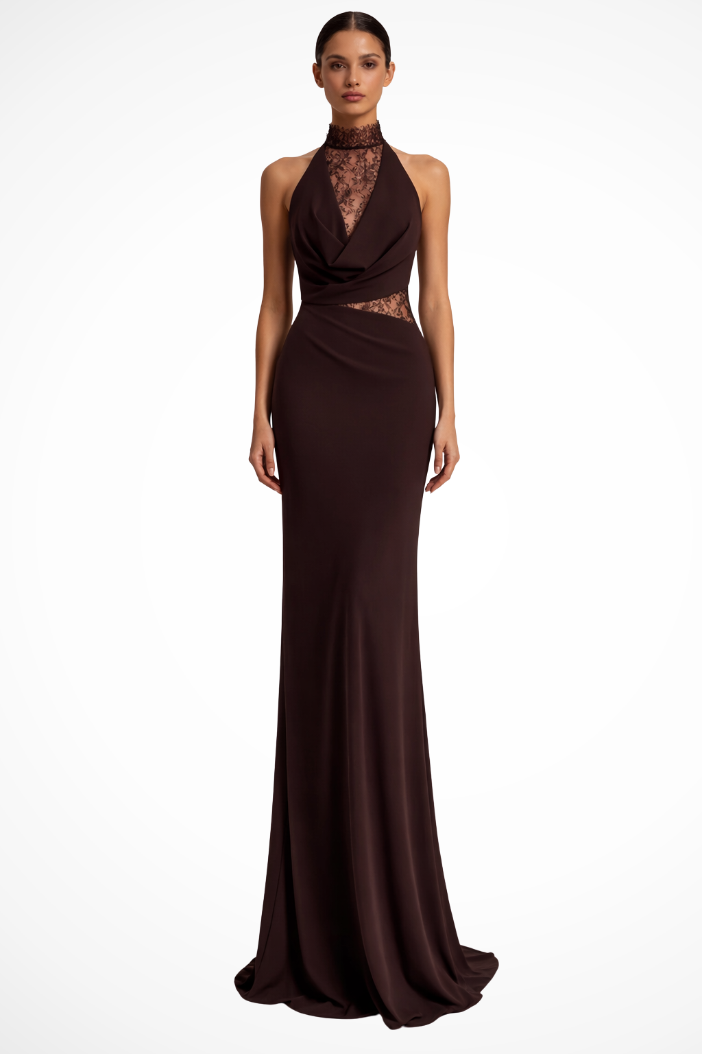 Estelle | Women's Halter Neck Lace Maxi Wedding Guest Dress