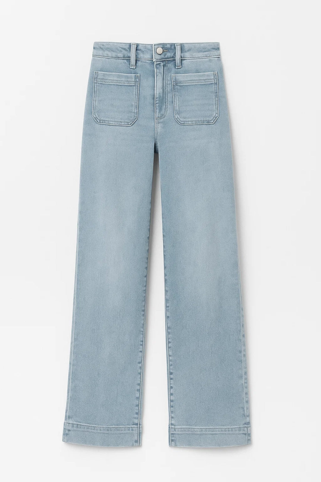 Women's High-Waisted Wide-Leg Jeans with Patch Pockets