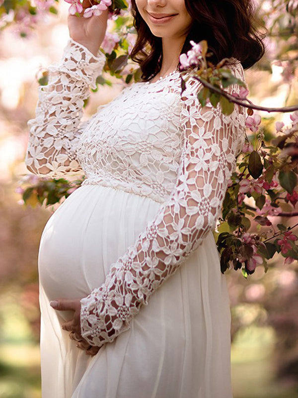 Aurora | Elegant Lace Chiffon Maxi Dress