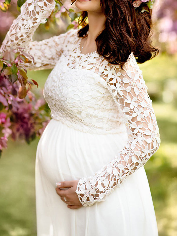 Aurora | Elegant Lace Chiffon Maxi Dress