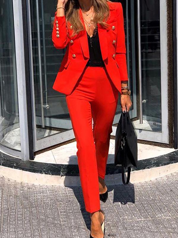 Camille | Elegant Double-Breasted Jacket & Trouser Set
