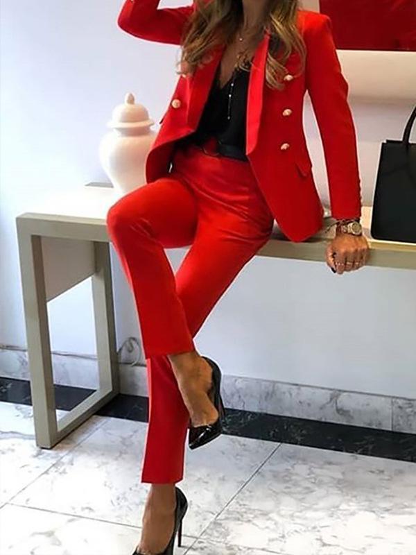 Camille | Elegant Double-Breasted Jacket & Trouser Set