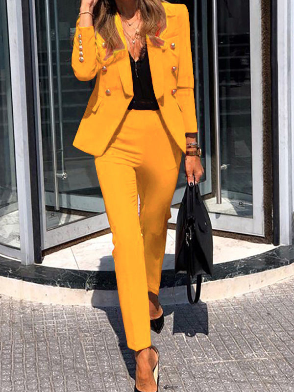 Camille | Elegant Double-Breasted Jacket & Trouser Set