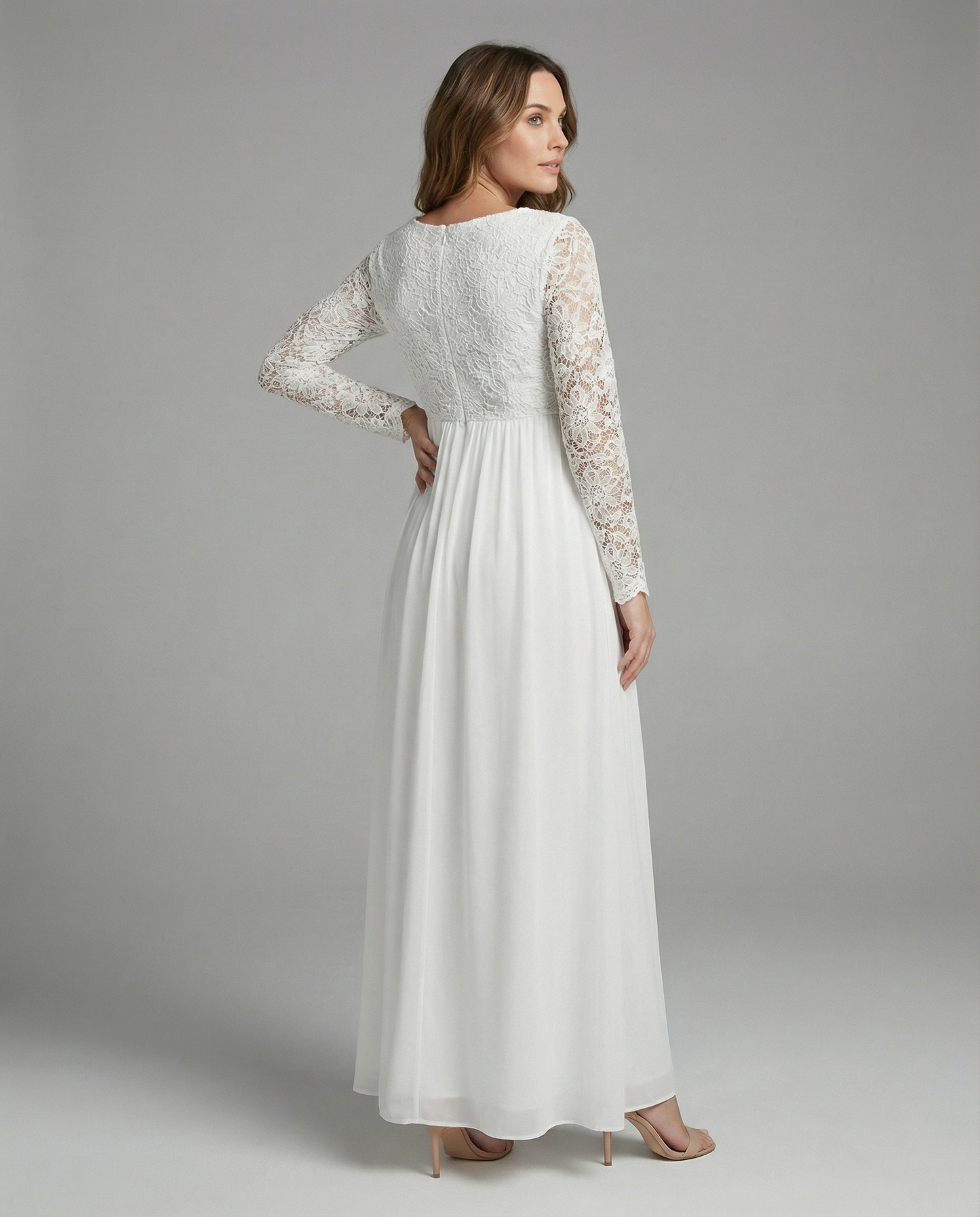 Aurora | Elegant Lace Chiffon Maxi Dress