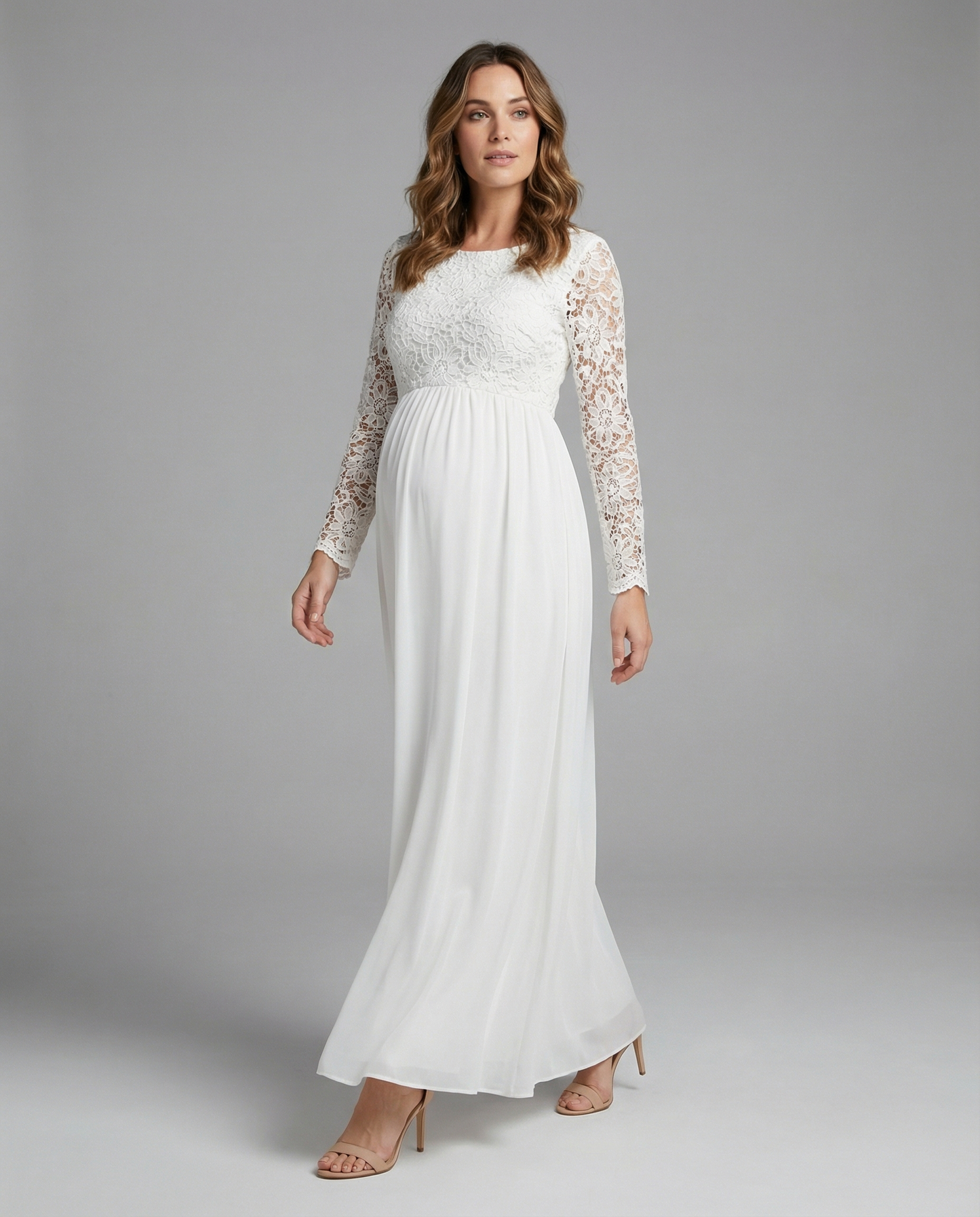 Aurora | Elegant Lace Chiffon Maxi Dress