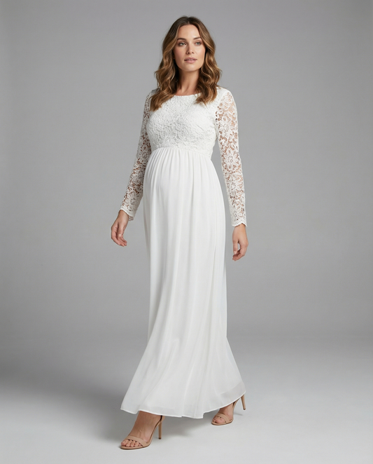 Aurora | Elegant Lace Chiffon Maxi Dress