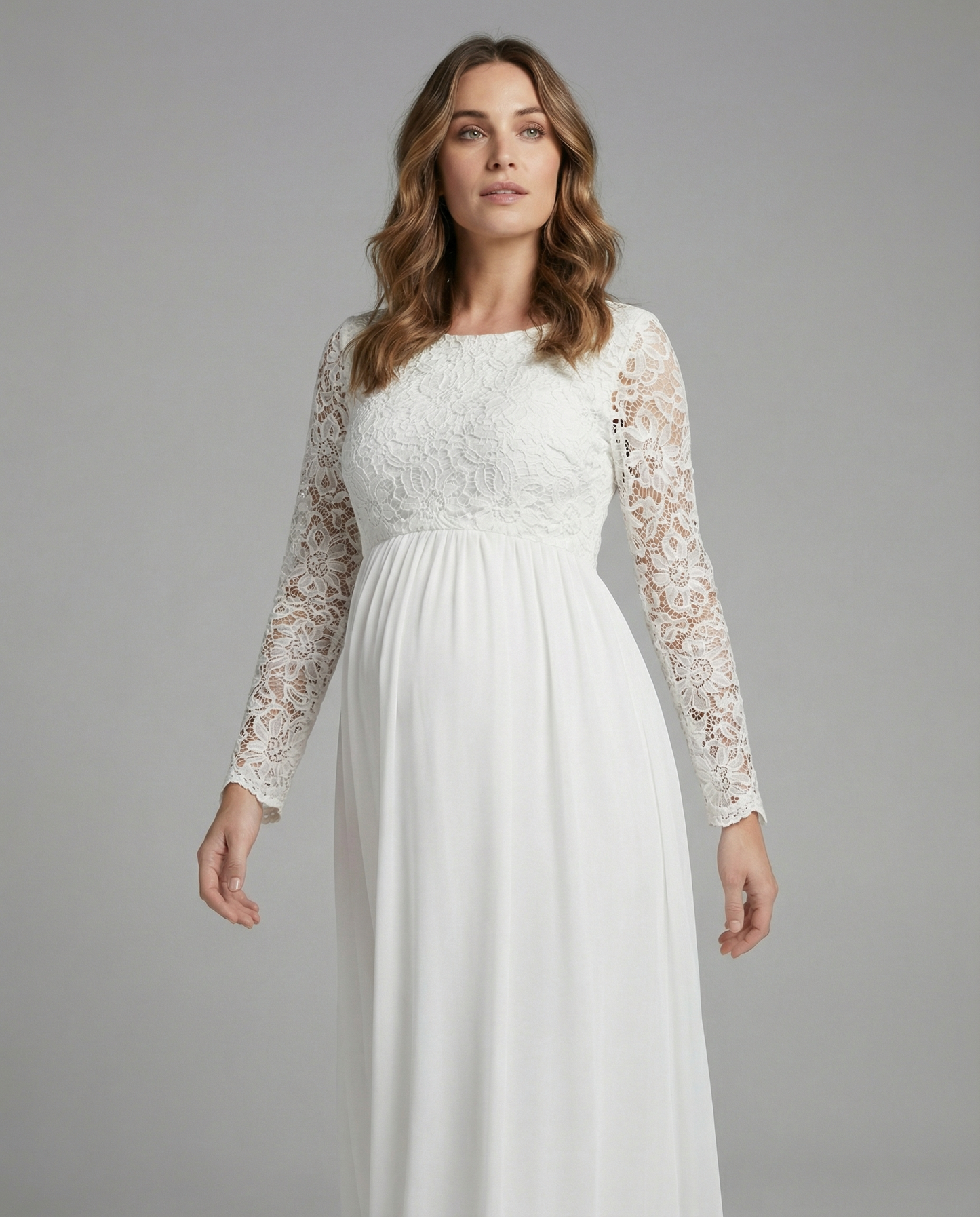 Aurora | Elegant Lace Chiffon Maxi Dress