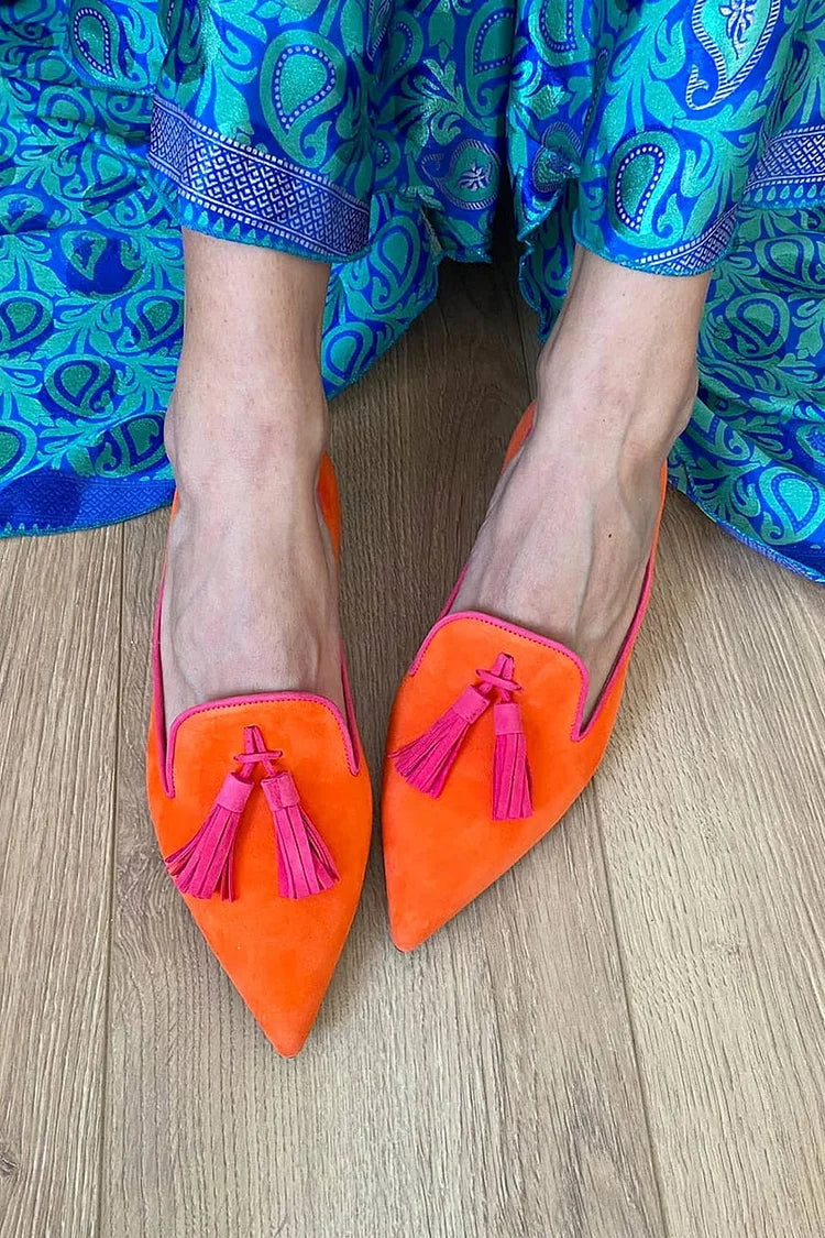 Veloria | Women's Pointed Toe Tassel Loafers