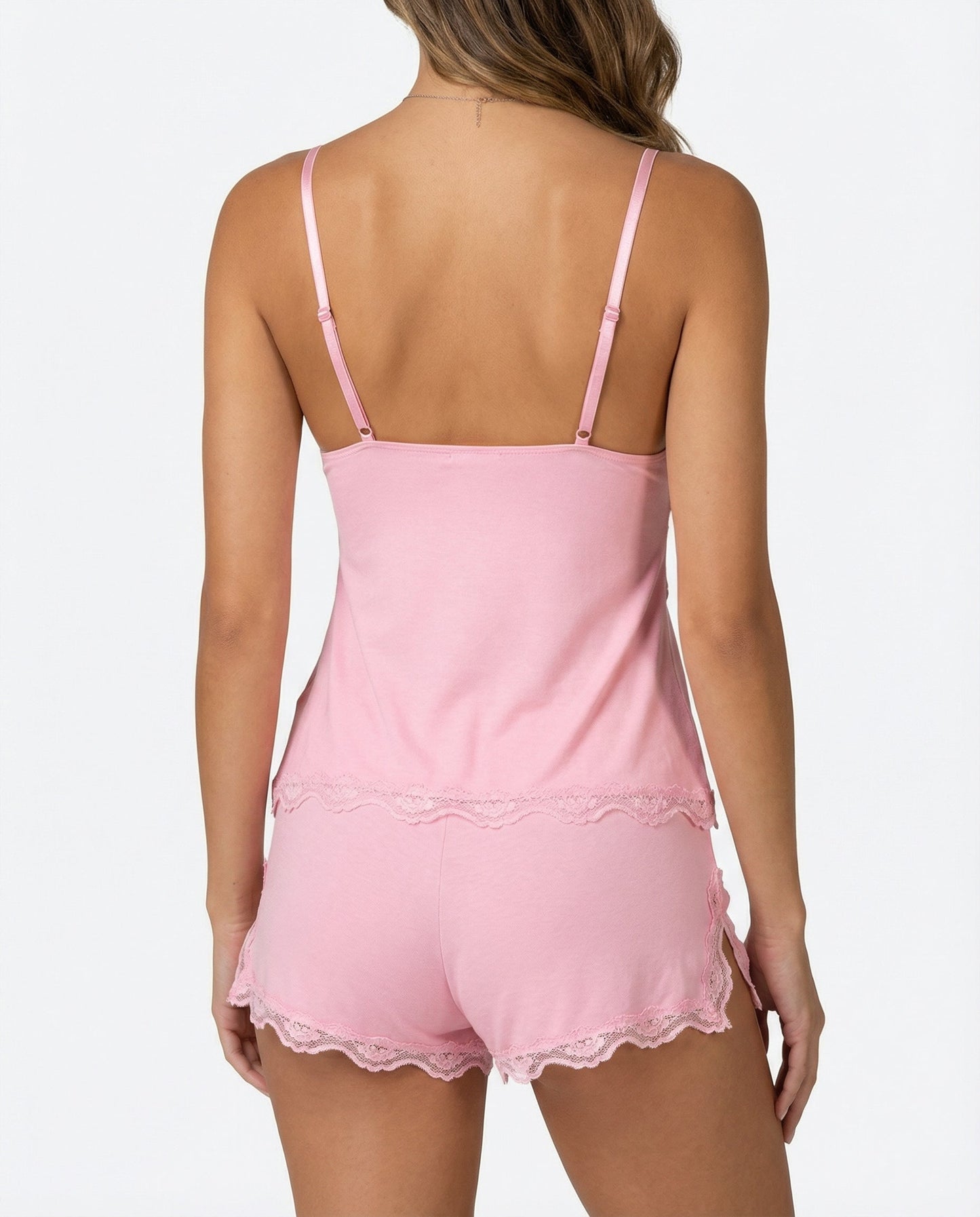 Vivienne | Lace Trim Cami & Shorts Set