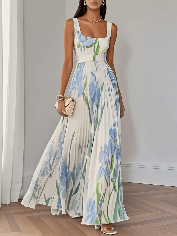 Eliana | Women's Floral Chiffon Pleated Party Maxi Dress