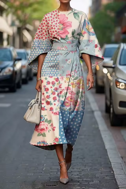 Élodie | Elegant Floral Midi Dress