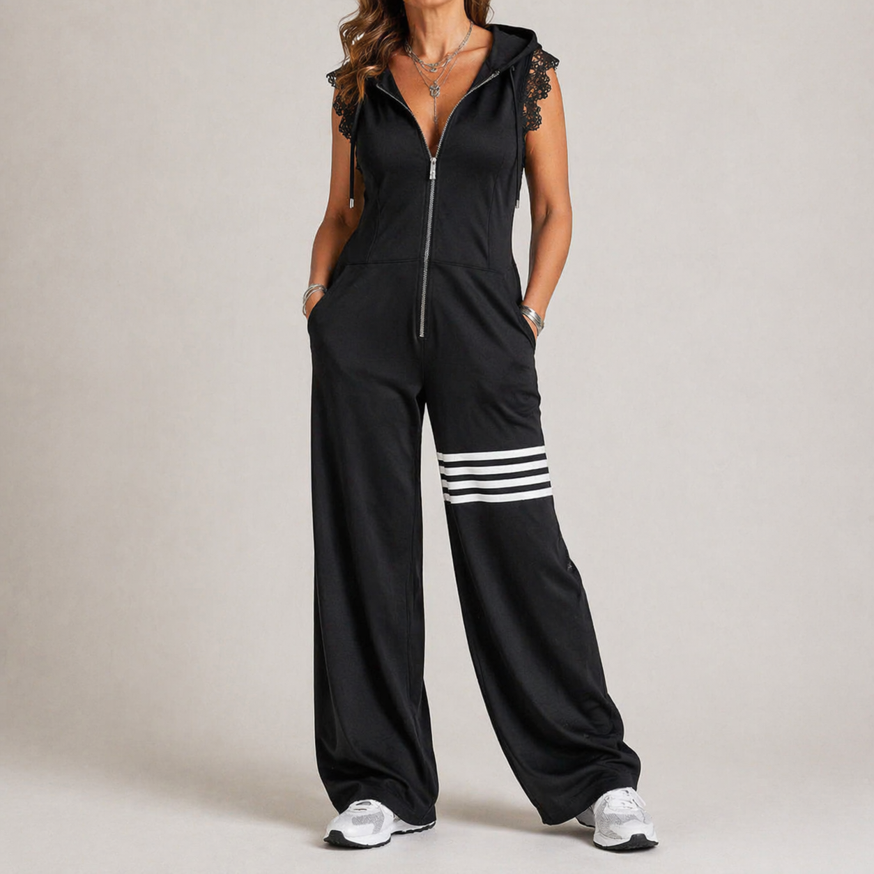 Zaria | Sleeveless Zip Front Active Jumpsuit