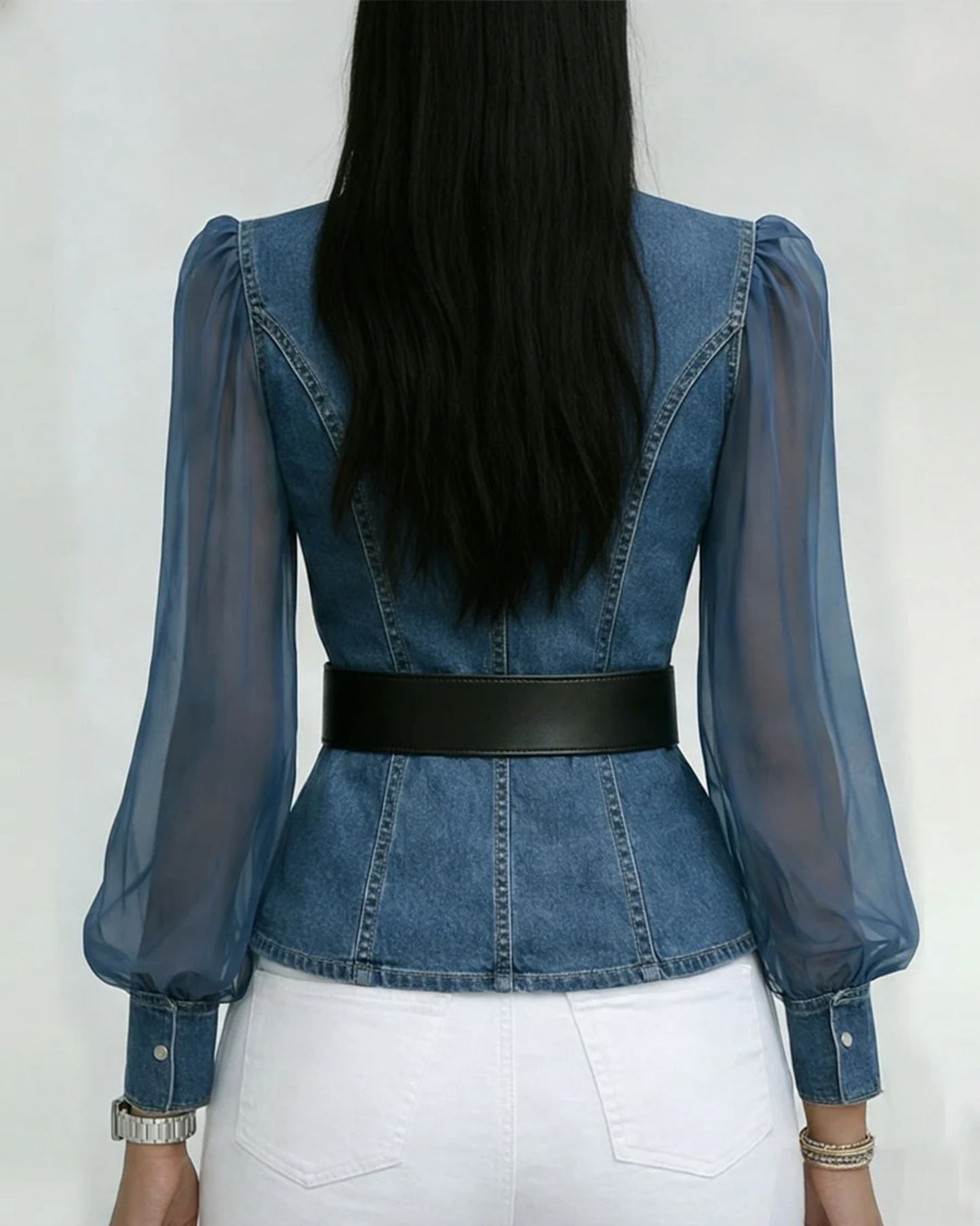 Seraphelle | Women's Belted Peplum Blouse
