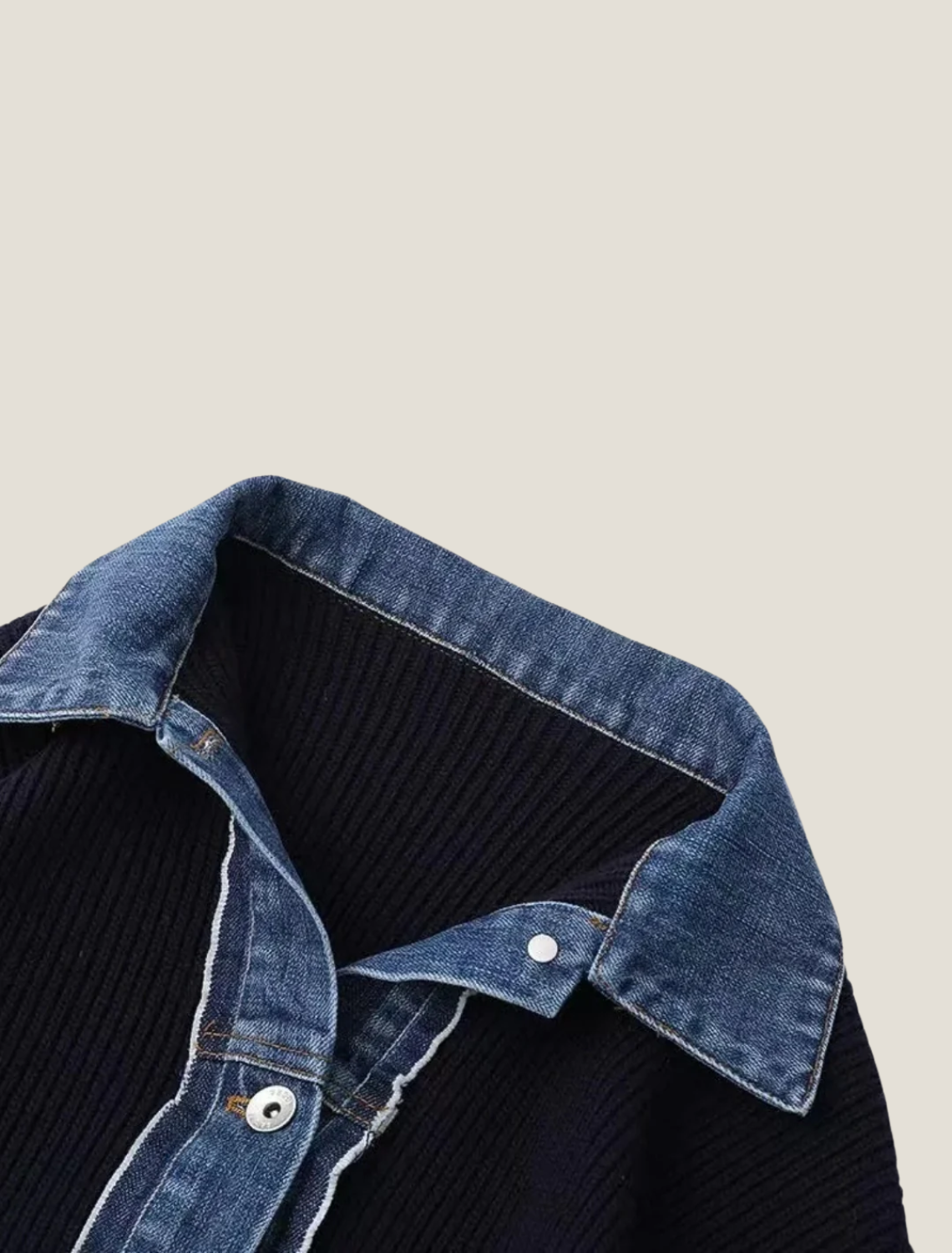 Célestia | Women's Collared Contrast Knit Cardigan