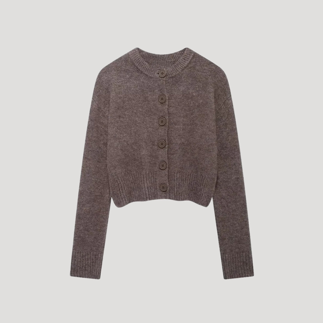 Maisie | Cropped Knit Cardigan with Button Front