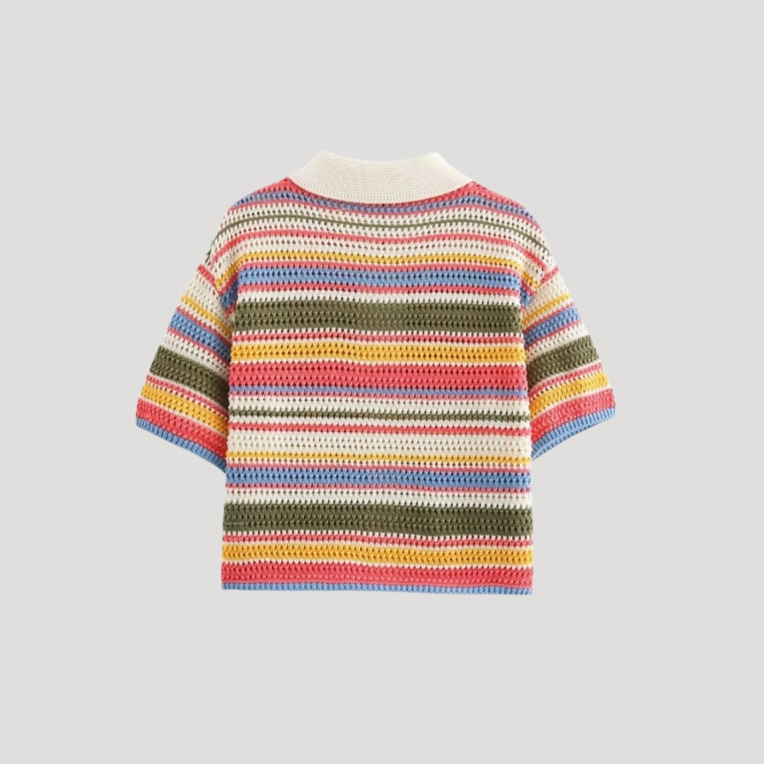 Mariselle | Women's Striped Crochet Knit Cardigan