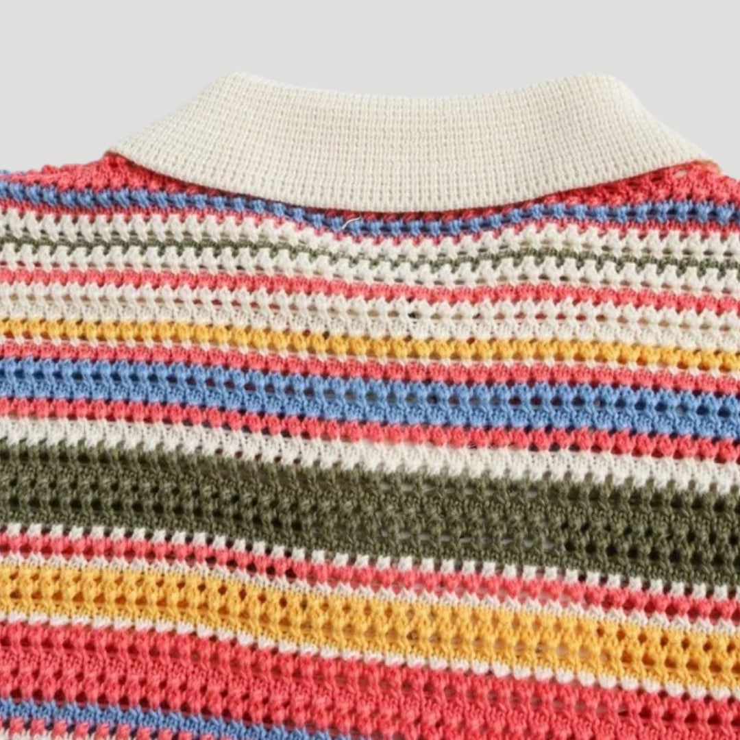 Mariselle | Women's Striped Crochet Knit Cardigan