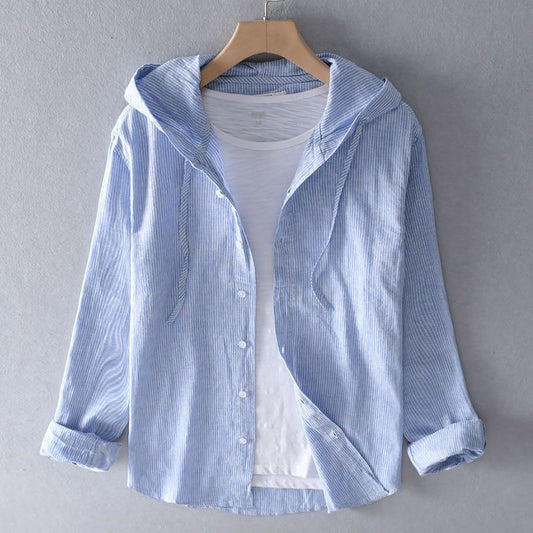 Alvara | Women's Linen Blend Hooded Top