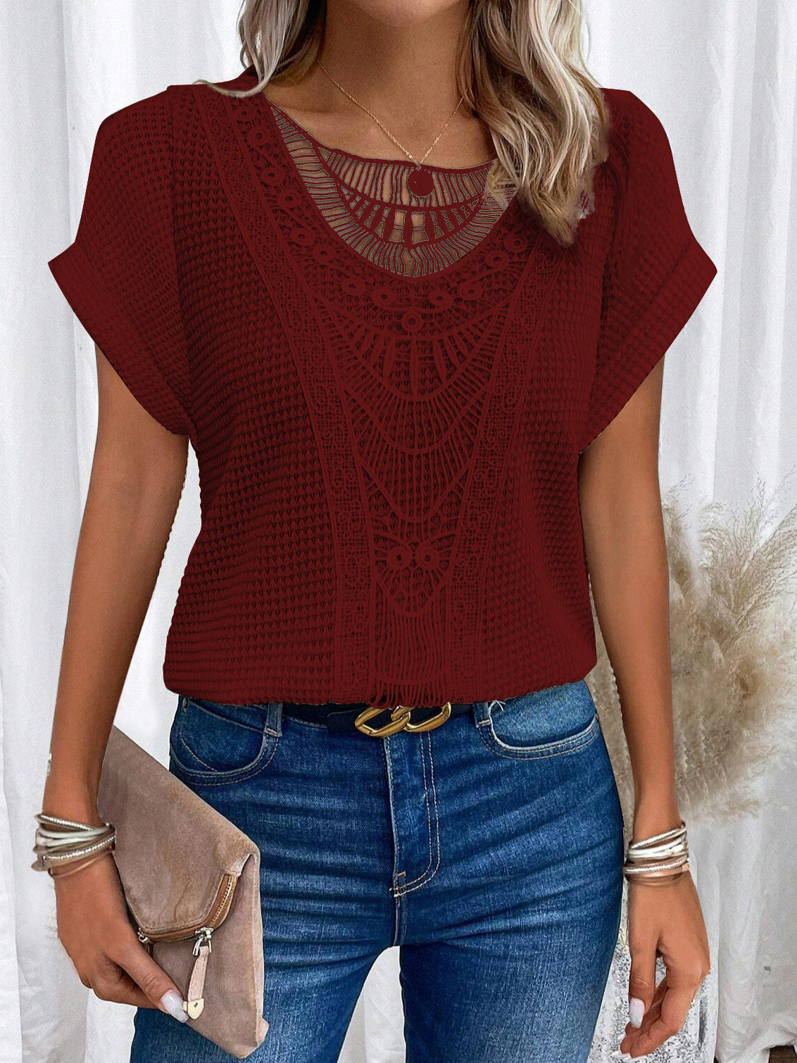 Éloresse | Women's Lace Ruffle T-Shirt