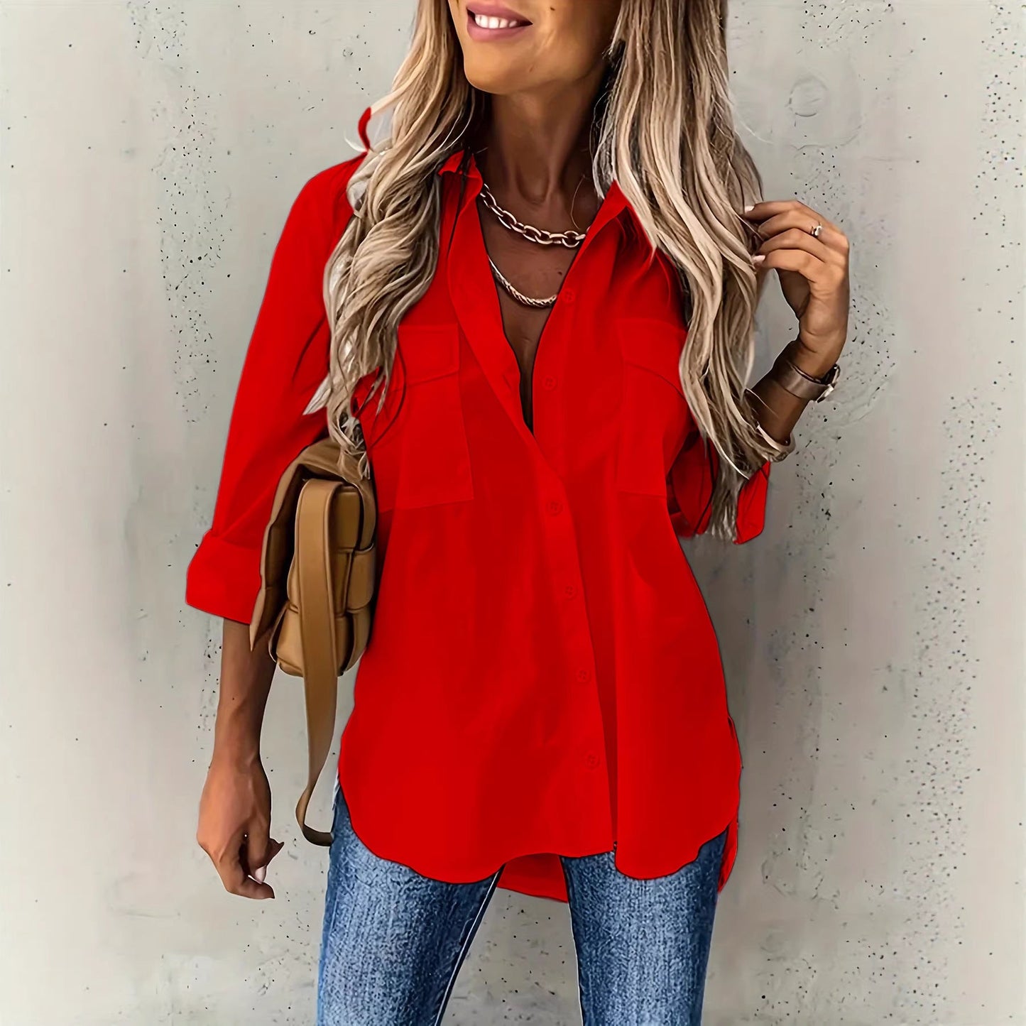 Elarisse | Women's Long Sleeve Button Front Blouse