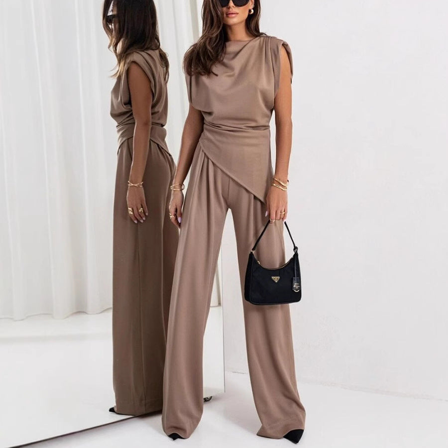 Sable | Women's Draped Top & Wide-Leg Trouser Co-Ord Set