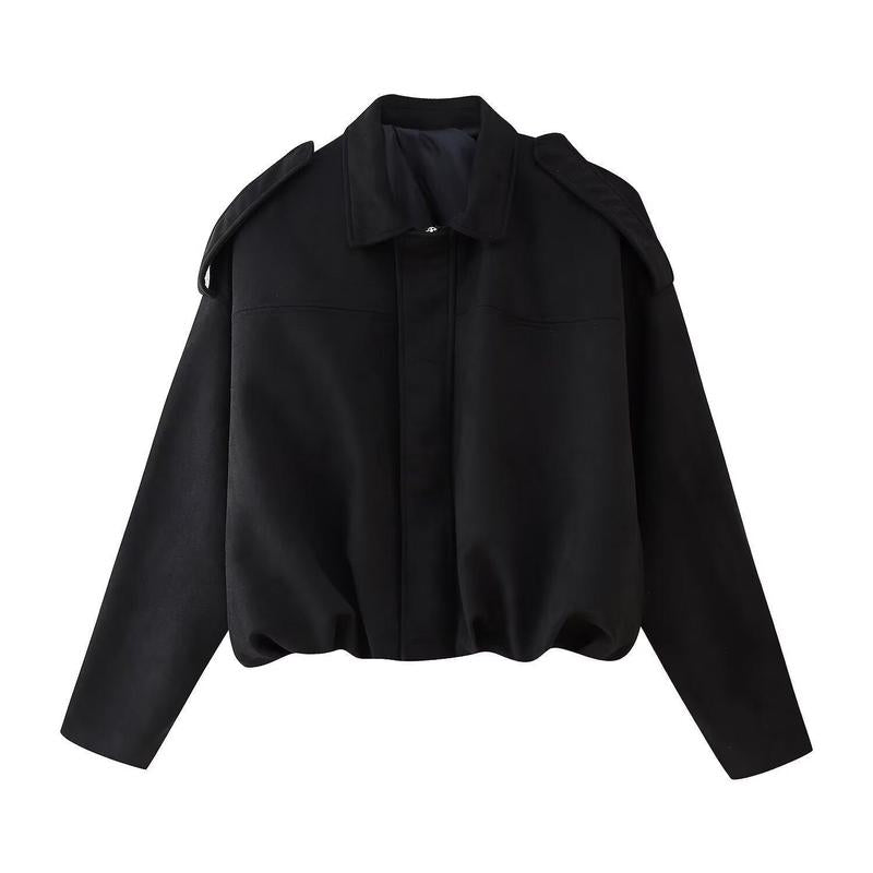Tove | Women's Oversized Cropped Faux Suede Bomber Jacket