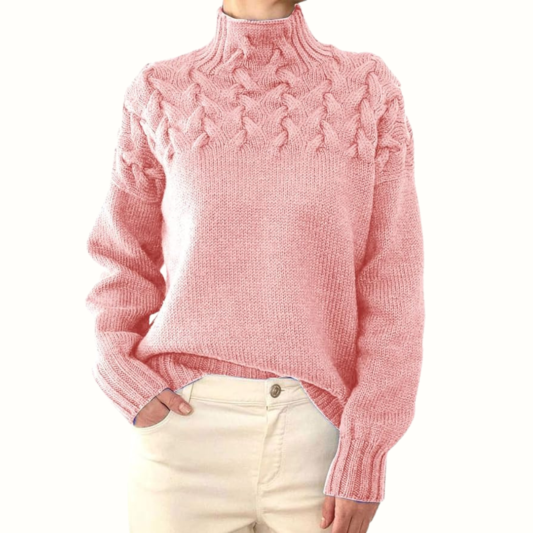 Tova | Women's Cable-Knit Roll-Neck Relaxed Jumper