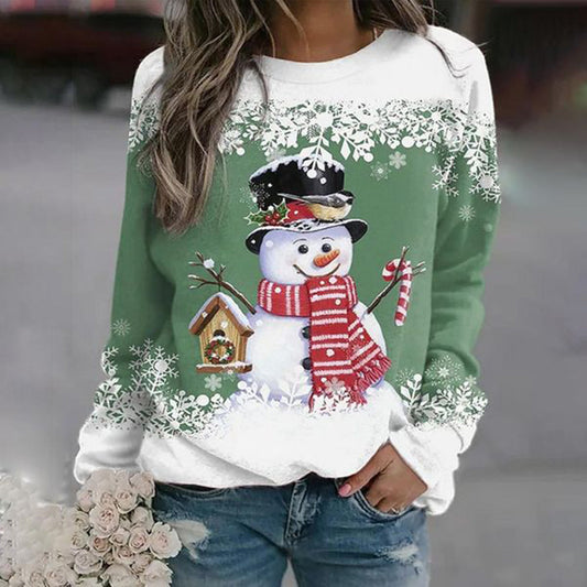 Runa | Women's Festive Snowman Christmas Jumper in Soft Midweight Knit