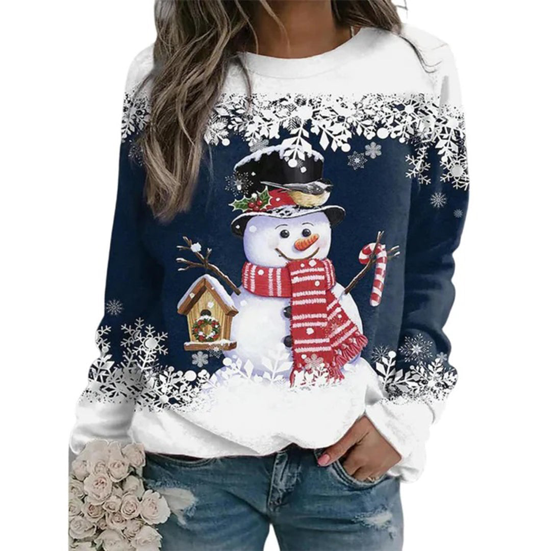 Runa | Women's Festive Snowman Christmas Jumper in Soft Midweight Knit