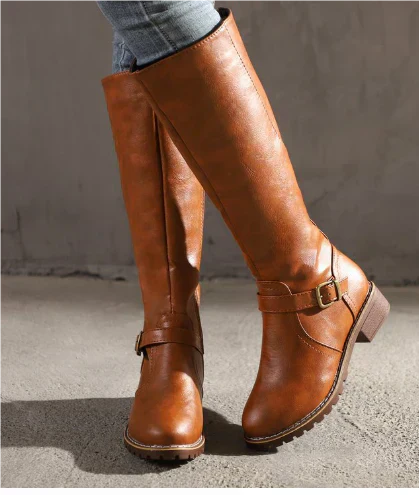 Valéne | Women's Knee-High Buckle Boots