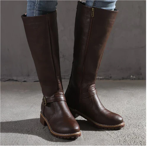 Valéne | Women's Knee-High Buckle Boots
