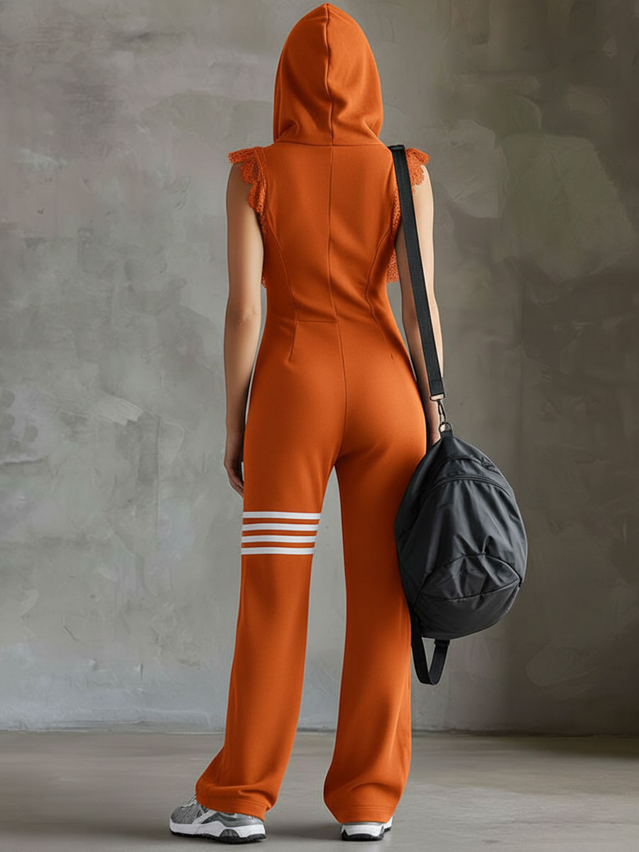 Zirella | Women's Sleeveless Hooded Wide Leg Jumpsuit