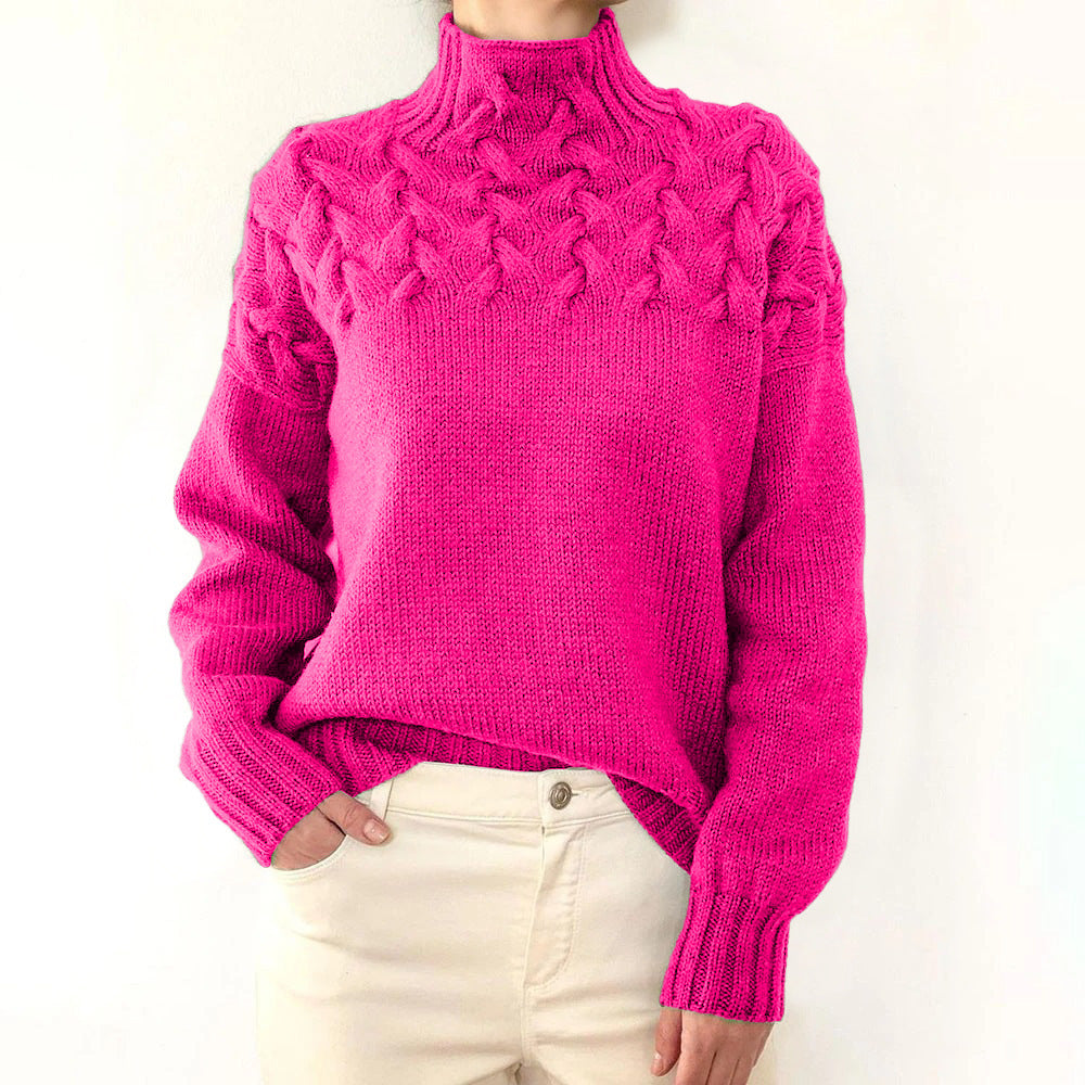 Tova | Women's Cable-Knit Roll-Neck Relaxed Jumper