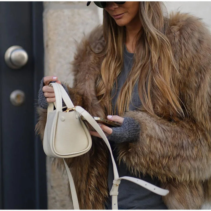 Marigold | Women's Oversized Plush Faux Fur Coat