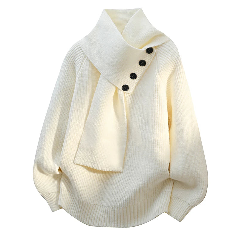 Seraphine | Women's Asymmetric Neck Pullover Sweater