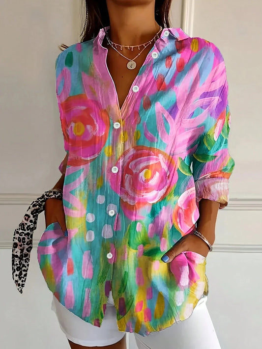 Apolline | Women's Printed Button-Up Blouse