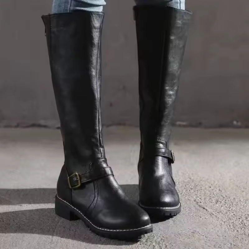 Valéne | Women's Knee-High Buckle Boots