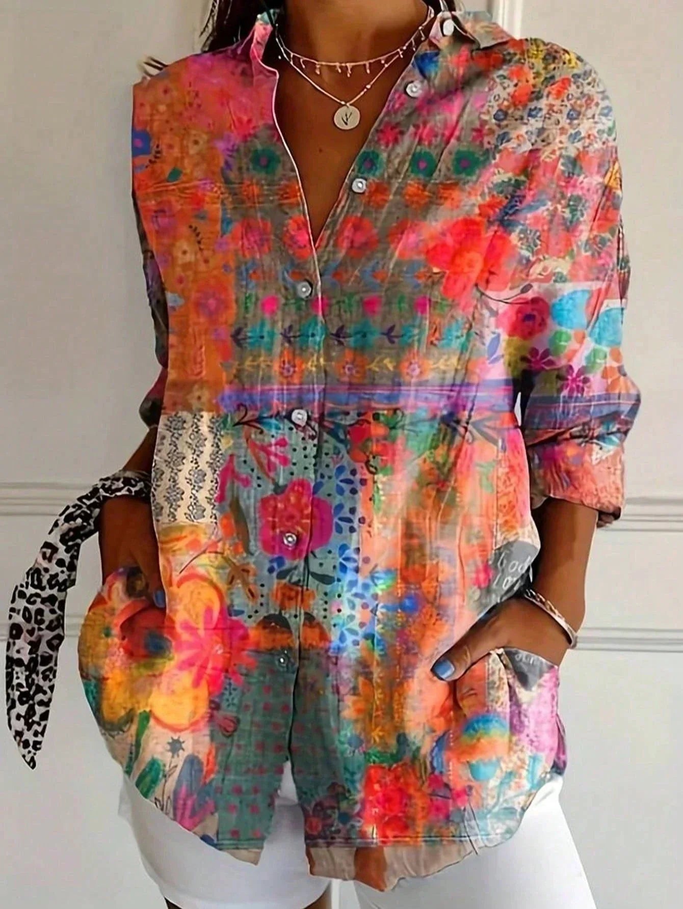 Apolline | Women's Printed Button-Up Blouse