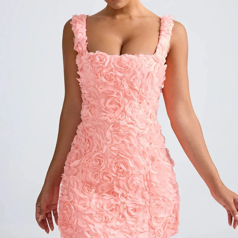 Elowyn | Women's Floral Fitted Party Mini Dress