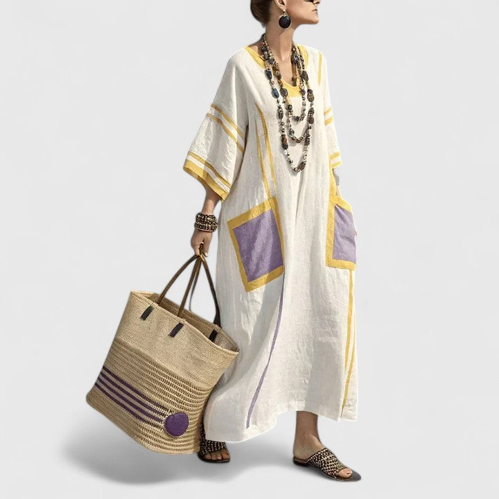 Évangeline | Women's Boho V-Neck Maxi Dress