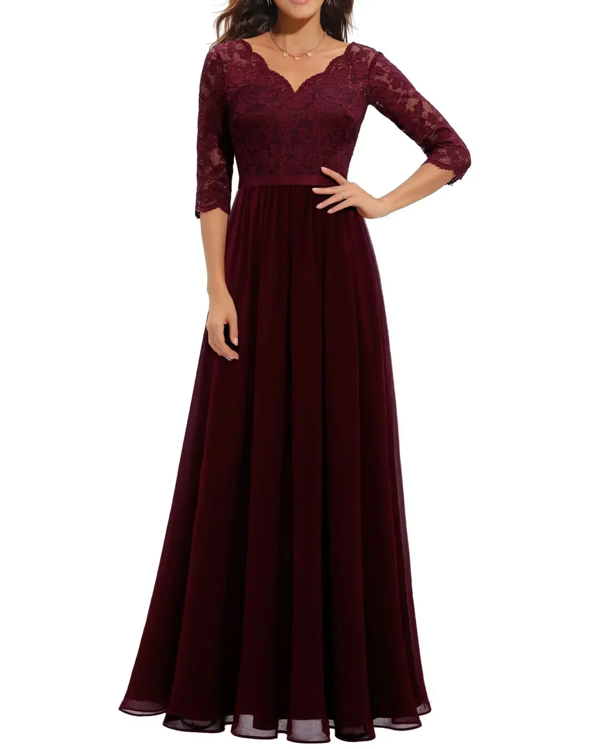 Helena | Lace Christmas Party Maxi Dress