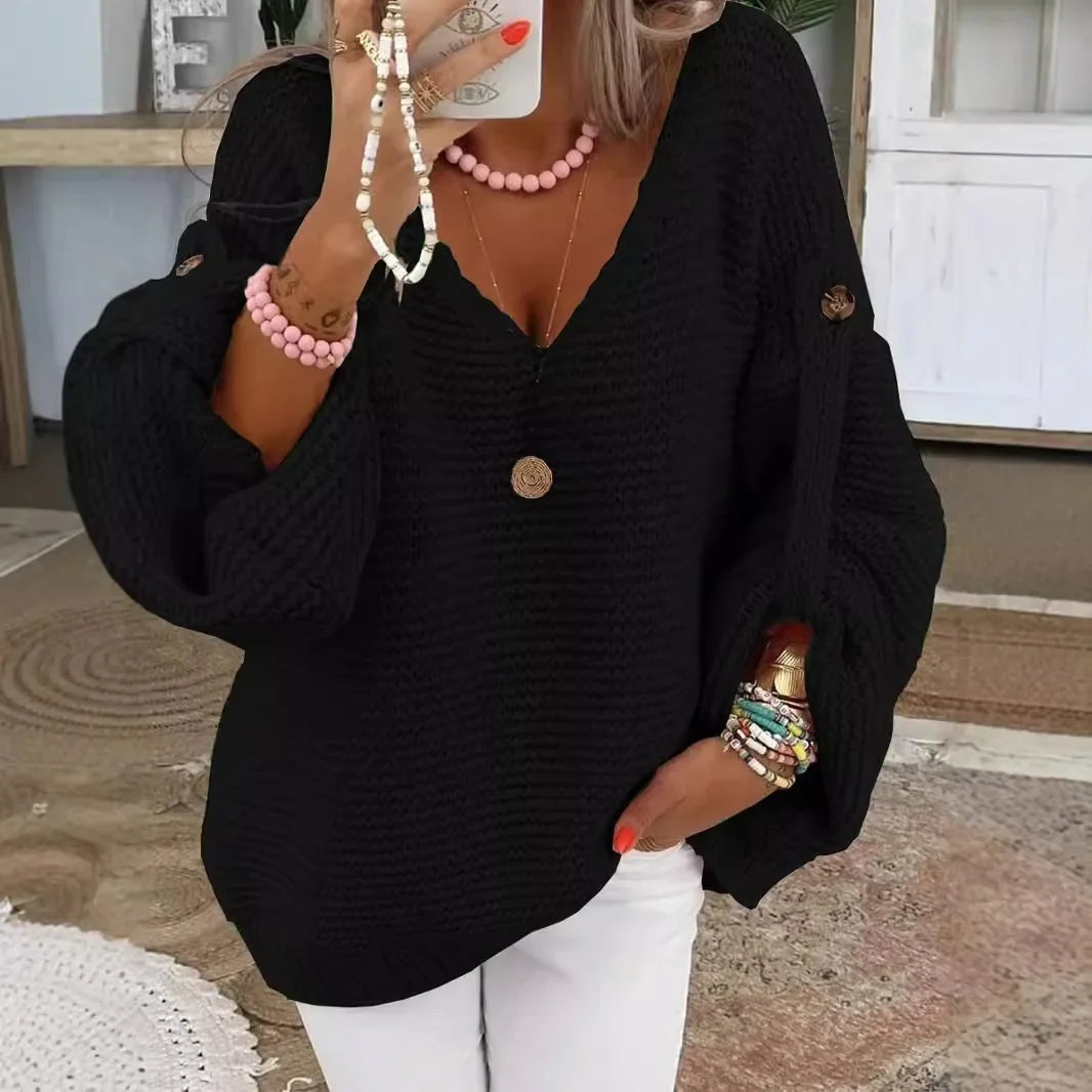 Solveig | Lantern Sleeve Chunky Knit Jumper