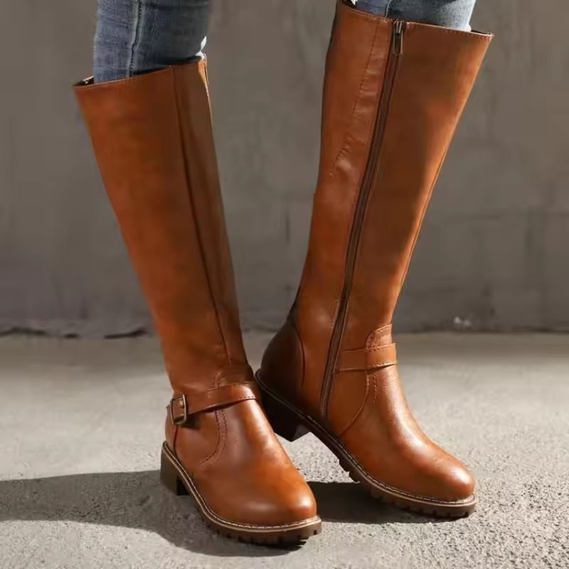 Valéne | Women's Knee-High Buckle Boots