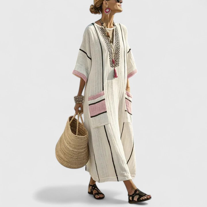 Évangeline | Women's Boho V-Neck Maxi Dress