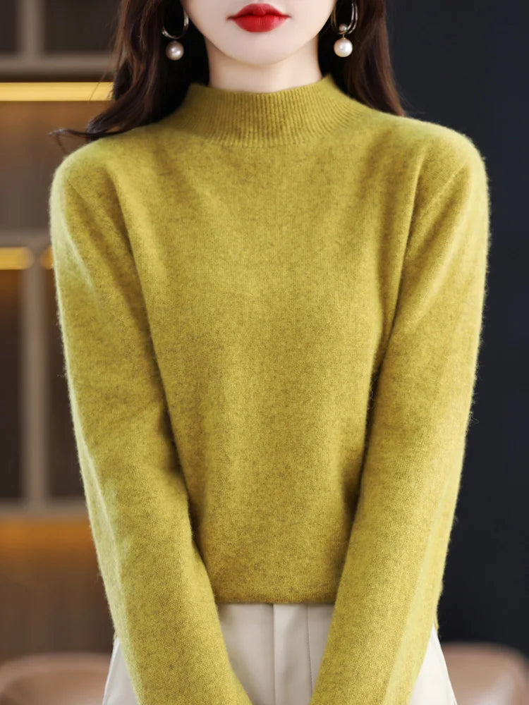 Aveline | Women's Ribbed Mock Neck Jumper